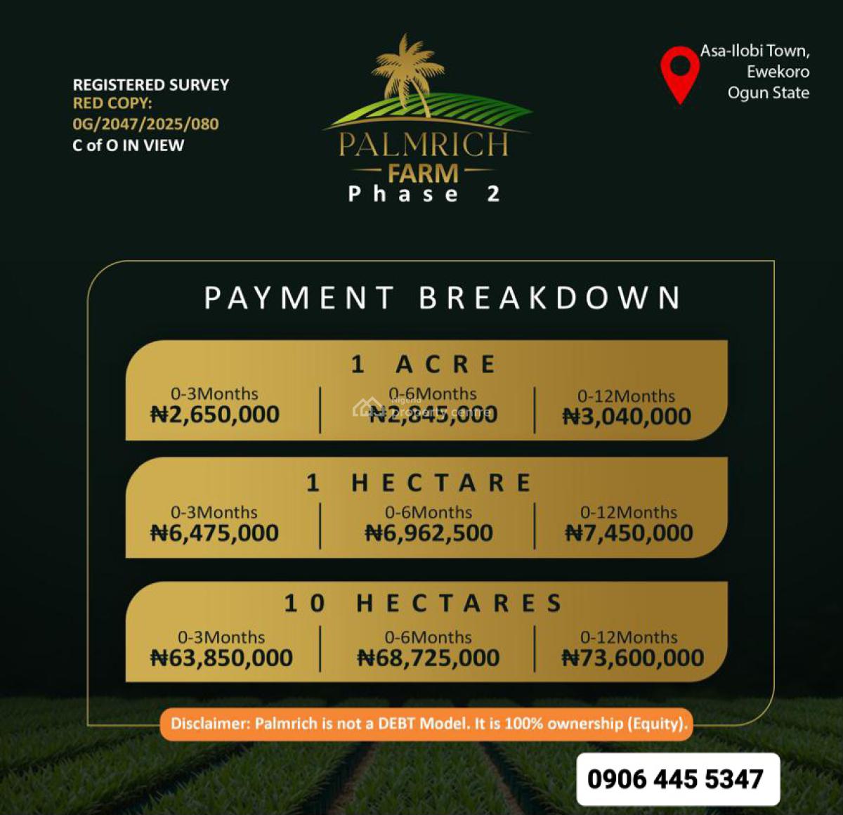 Acres & Hectares of Oil Palm Trees Farmland in Asa-ilobi Town, Ewekoro, Palm Oil Tree Farmlands in Asa-ilobi Town, Ewekoro, Ogun, Land for Sale