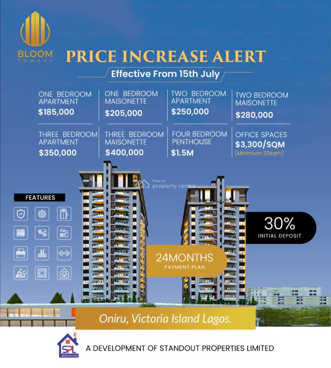 Luxury Premium 20th Floor Tower Apartment in a Serene Environment, Vi, This Beautiful Twin Towers Spans Over 21 & 19 Floors. Oniru Vi, Oniru, Victoria Island (vi), Lagos, Flat / Apartment for Sale