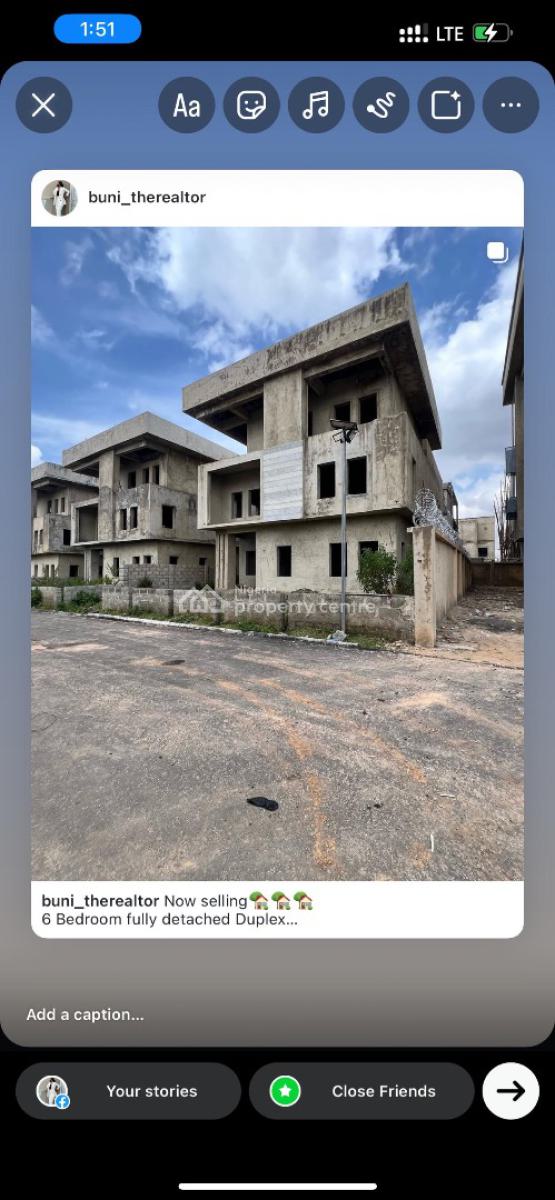 6 Bedroom Detached Duplex with Bq , Elevator Shaft, Pent Floor, Dakibiyu By Kings Court Estate, Jabi, Abuja, Detached Duplex for Sale