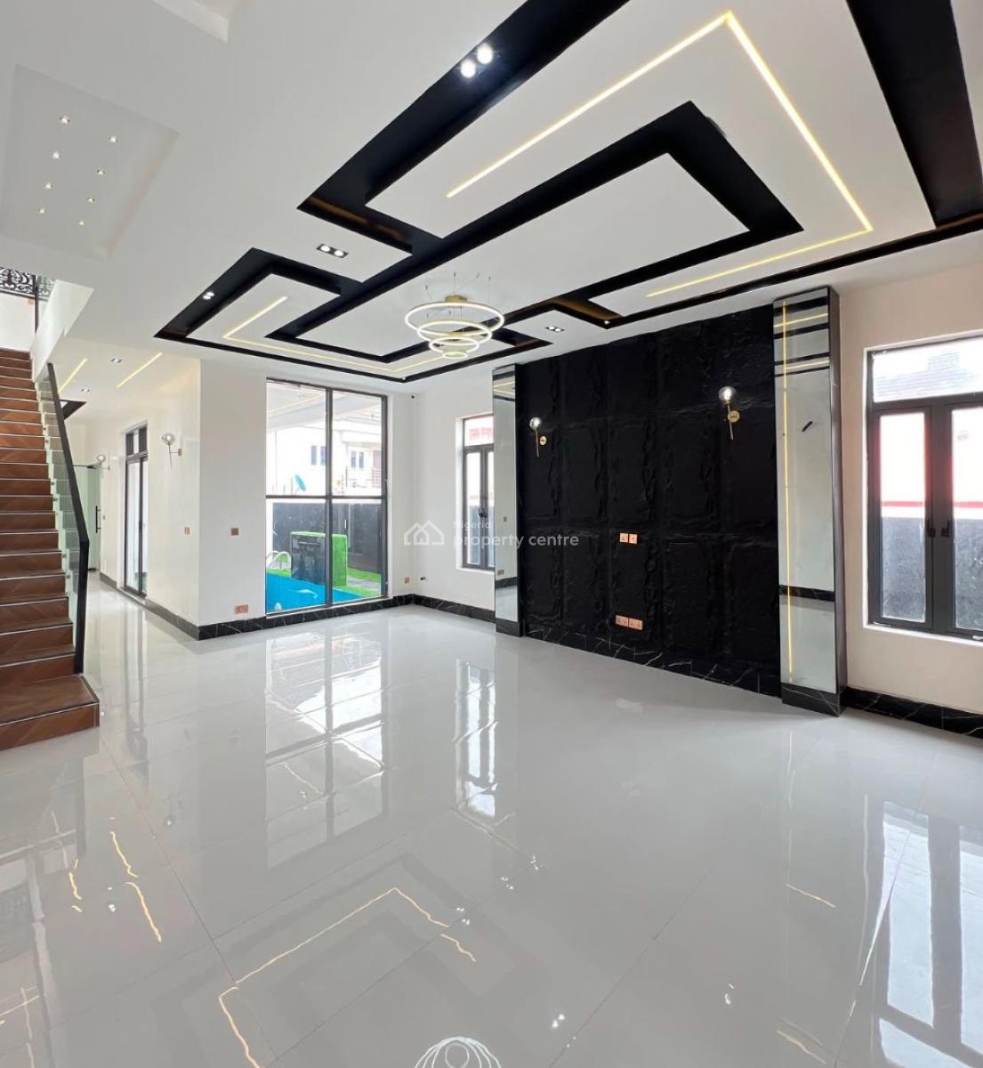 Stunning 5 Bedroom Fully Detached with Pool & Gym , Rooftop Terrace, Secure Estate at Sangotedo Lagos, Sangotedo, Ajah, Lagos, Detached Duplex for Sale