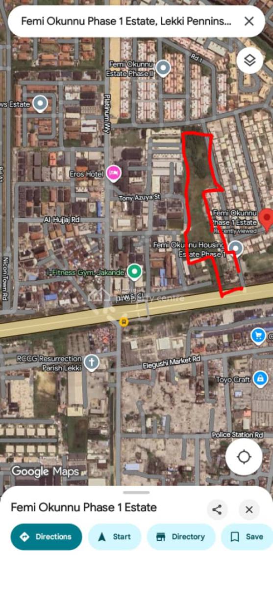 27,000m² Land Facing Express Between Femi Okunu Estate & Womens Develo, Lekki, Lagos, Industrial Land for Sale