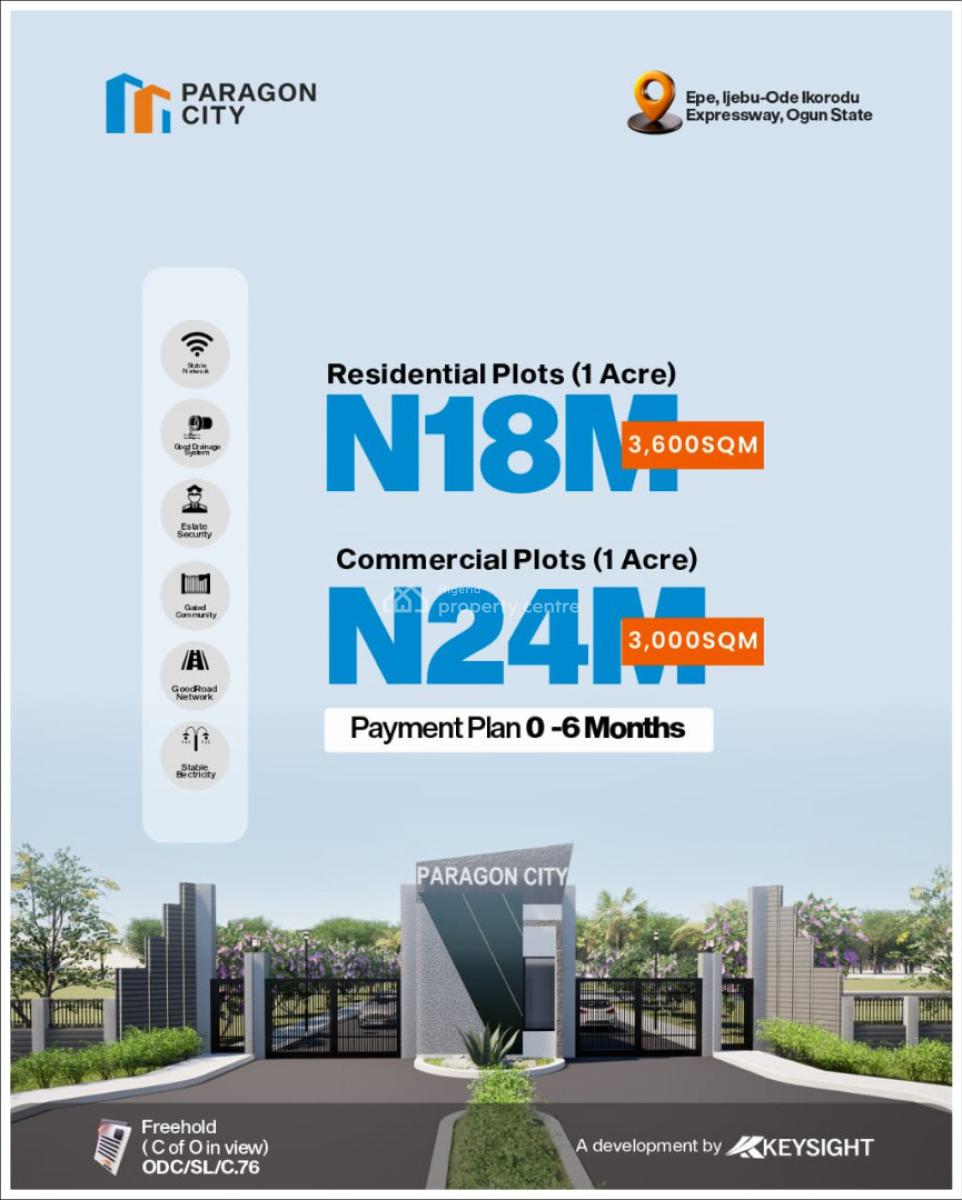 Land with C of O at Paragon City Estate, Ijebu Ode Epe Ijebu Ode Ikorodu Expressway Ogun State, Ijebu Ode, Ogun, Commercial Land for Sale