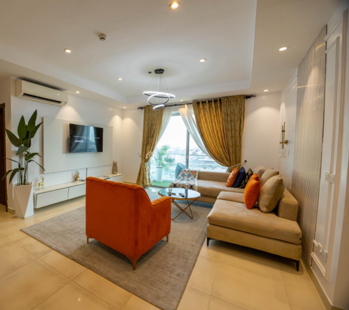 Furnished 2 Bedroom Apartment in Secured Area, Blue Water Garden Lekki Right Oniru Side, Lekki, Lagos, Flat / Apartment for Rent