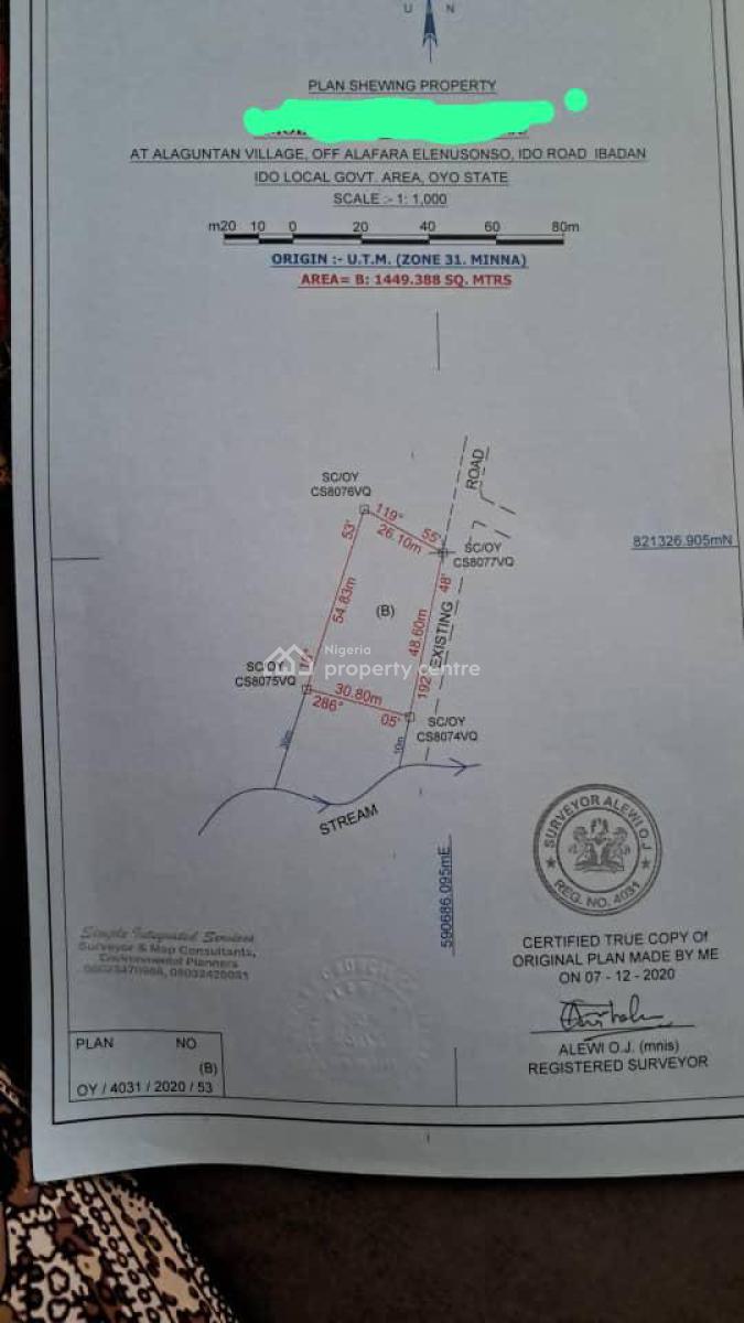 1449sqm Land in a Nice Area, Alafaara, Ile Tuntun- Idi Shin, Jericho, Ibadan, Oyo, Residential Land for Sale