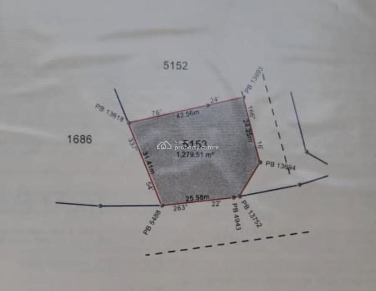 1300sqm of a Residential Land in Guzape, Guzape District, Abuja, Residential Land for Sale