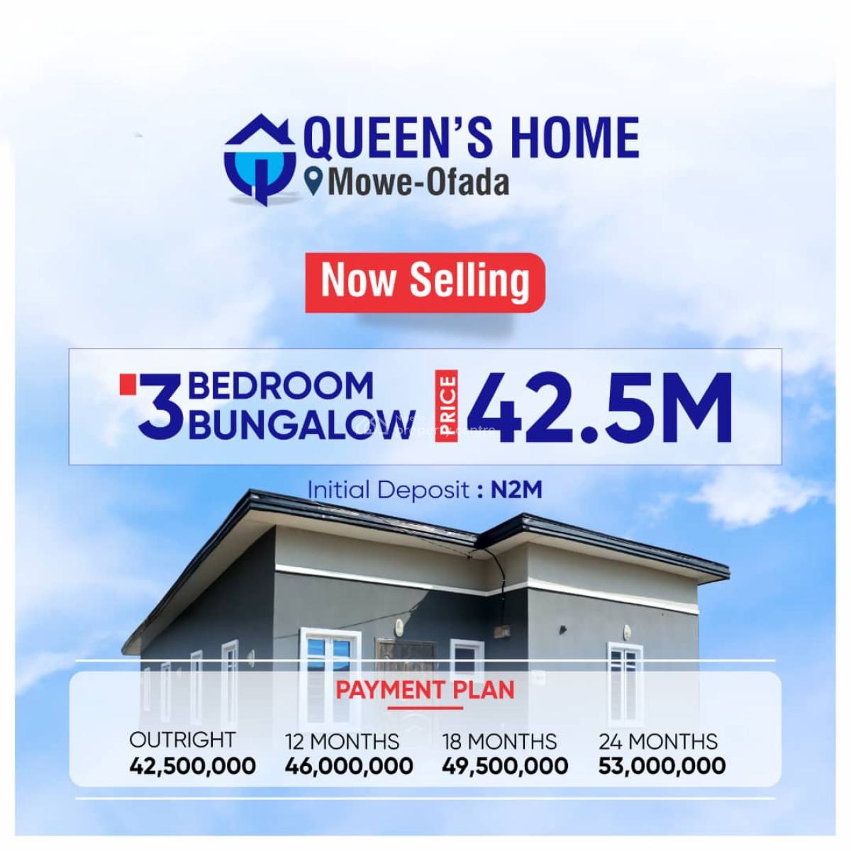 3 Bedroom Detached Bungalow, Mowe Ofada, Ogun, Detached Bungalow for Sale