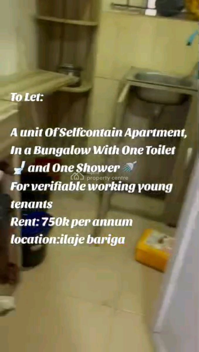 Standard Room Self Contained, Ilaje, Bariga, Shomolu, Lagos, Self Contain (single Rooms) for Rent