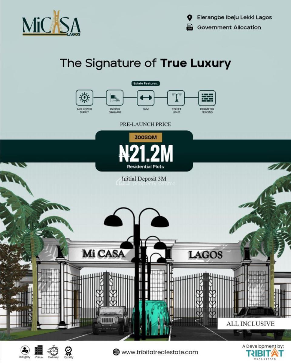 Plots of Land, Elerangbe/mi Casa Lagos, Ibeju Lekki, Lagos, Mixed-use Land for Sale
