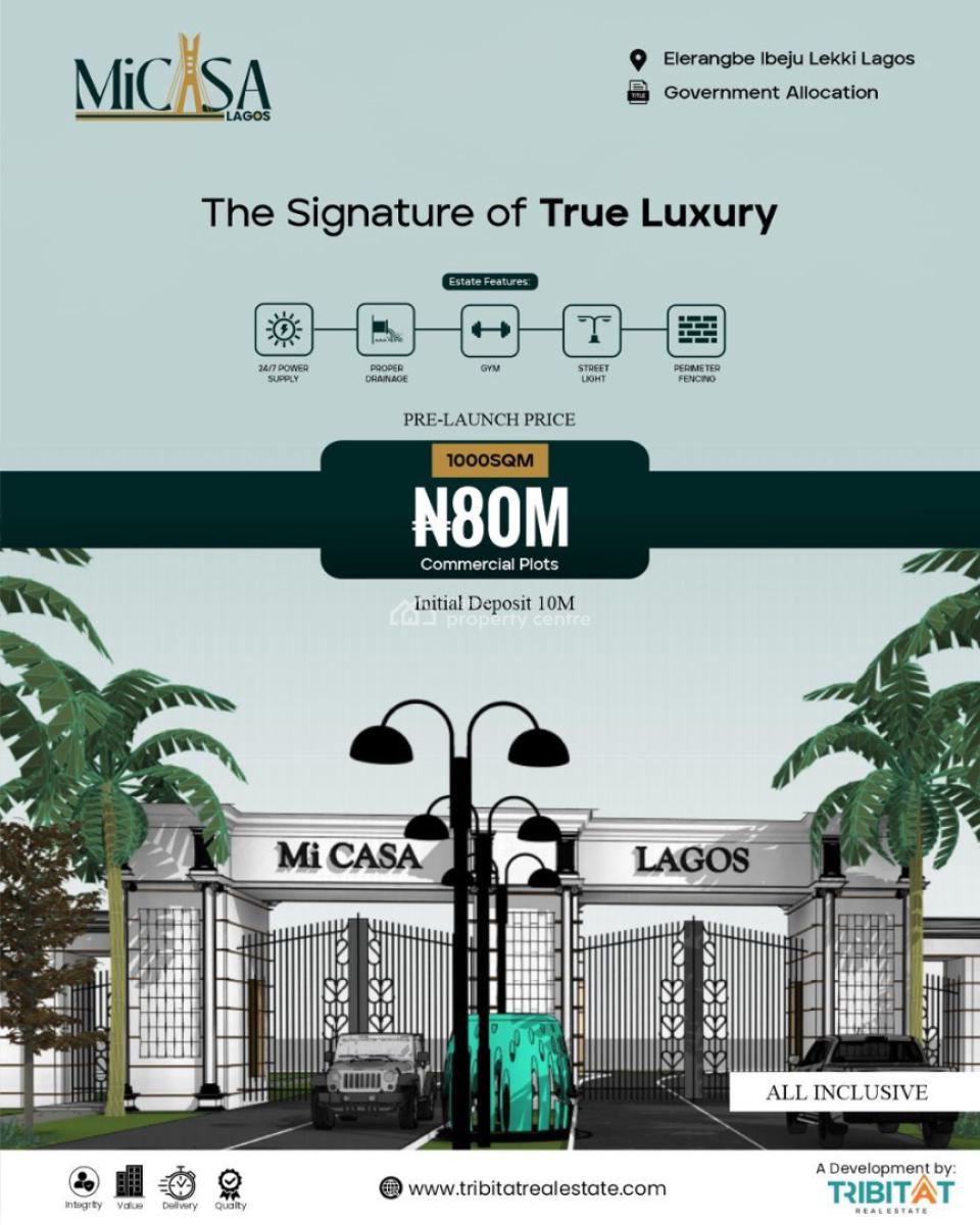 Plots of Land, Elerangbe/mi Casa Lagos, Ibeju Lekki, Lagos, Mixed-use Land for Sale