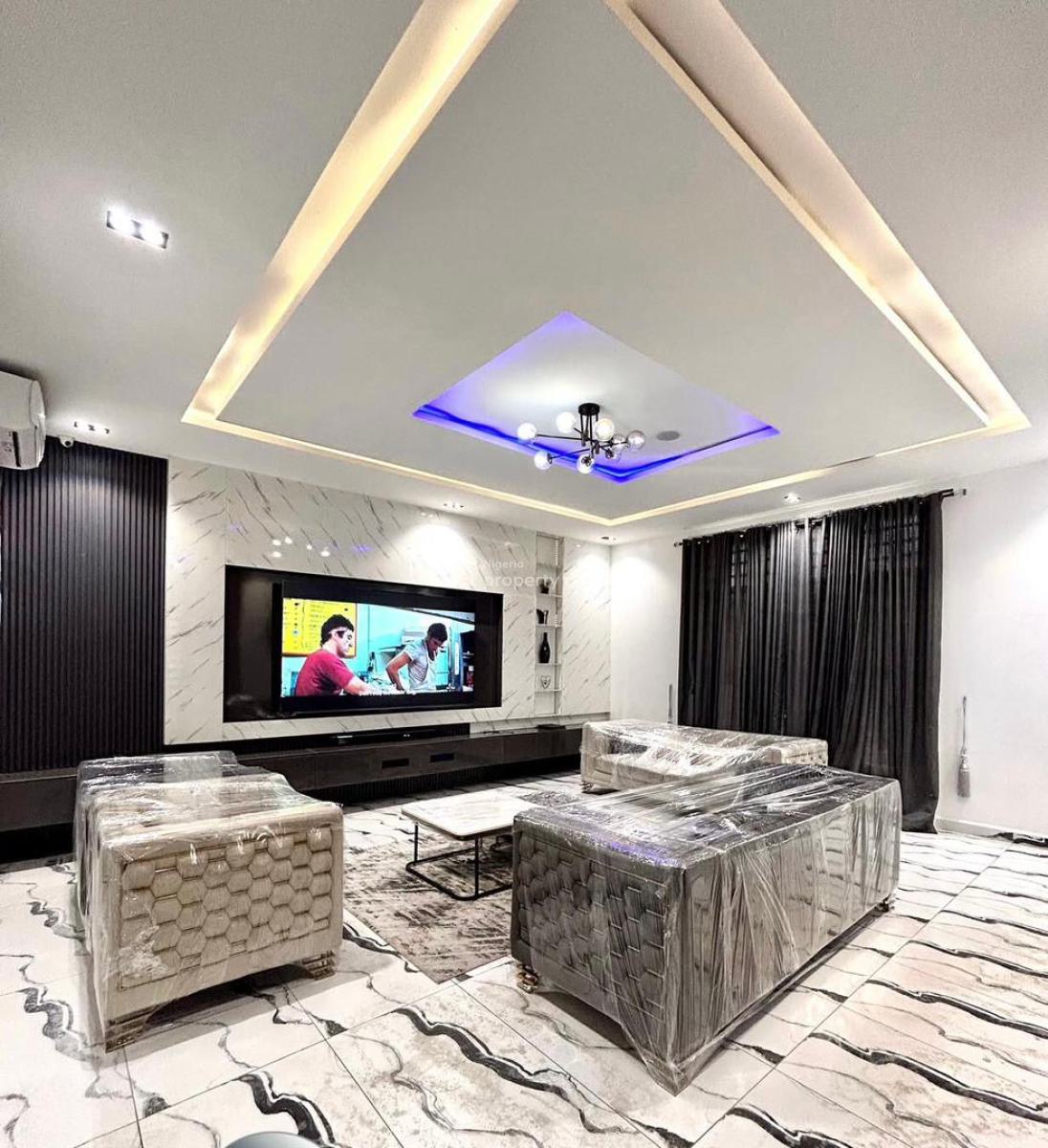 Fully Furnished Standard 5 Bedrooms Detached with a Pool, Ikota Lekki, Ikota, Lekki, Lagos, Detached Duplex for Rent