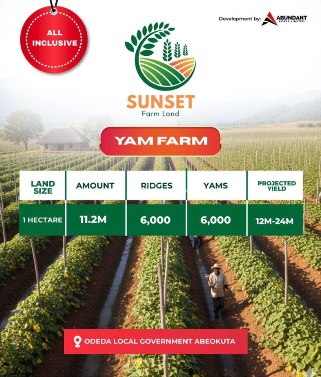 Govt Approved Palm Yam Plantation, Tesla Estates, Odeda, Ogun, Commercial Land for Sale