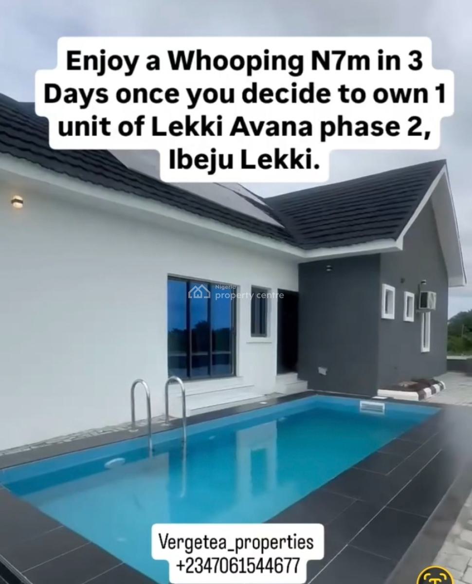 Luxury 3 Bedroom Detached Bungalow with Pool in a Beautiful Environmen, Lekki Avana Phase 2 Eleranigbe Ibeju Lekki, Eleranigbe, Ibeju Lekki, Lagos, Detached Bungalow for Sale