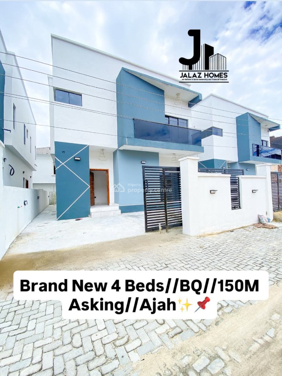 Brand New 4 Bedroom Detached Home with a Bq, Ajah, Lagos, House for Sale