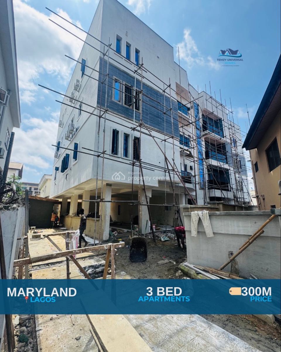 Newly Built 3 Bedroom Apartment with Bq and Elevator in Secured Estate, Maryland, Lagos, Flat / Apartment for Sale