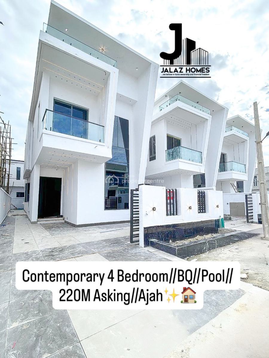 Brand New 4 Bedroom Semi Detached Home with a Bq, Ajah, Lagos, House for Sale
