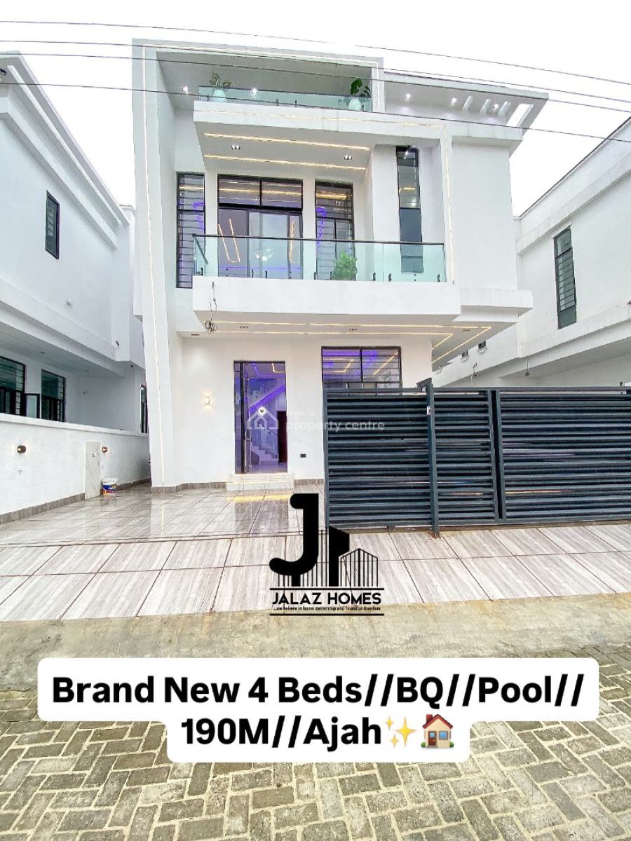 Brand New 4 Bedroom Detached Home with a Bq, Ajah, Lagos, House for Sale