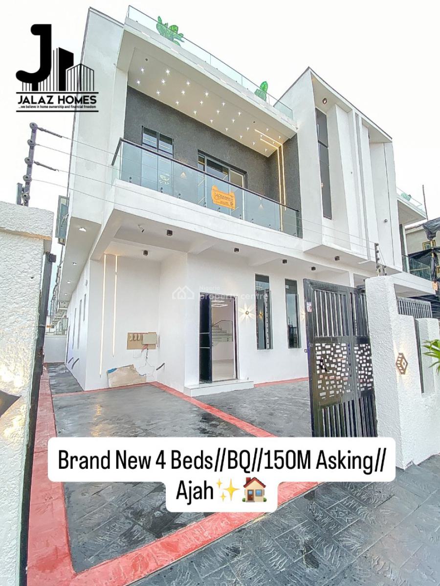 Brand New 4 Bedroom Semi Detached Home with a Bq, Ajah, Lagos, House for Sale
