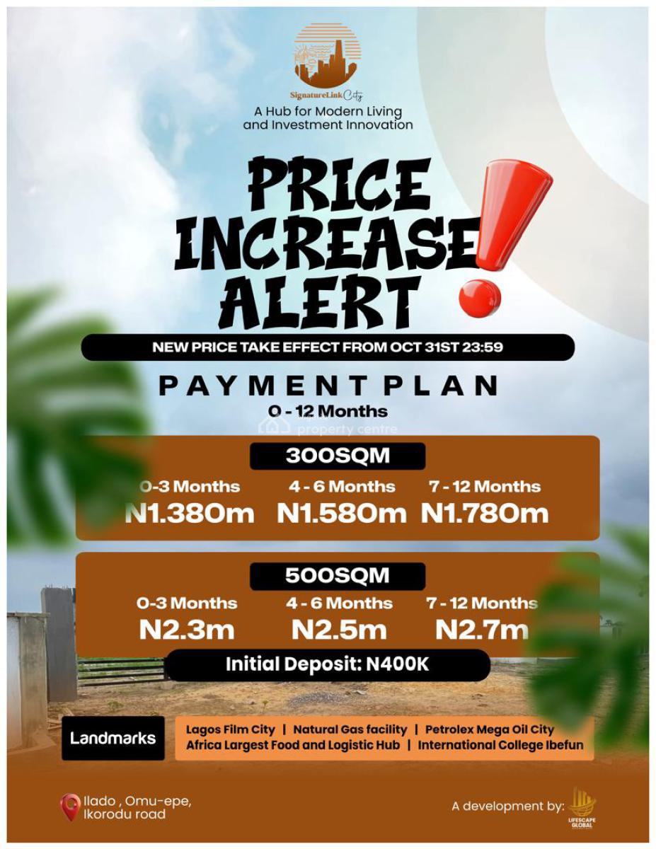 *15 Days to Go* * Price Increase Alert *  *signatu, Ilado,omu Epe, Epe, Lagos, Residential Land for Sale