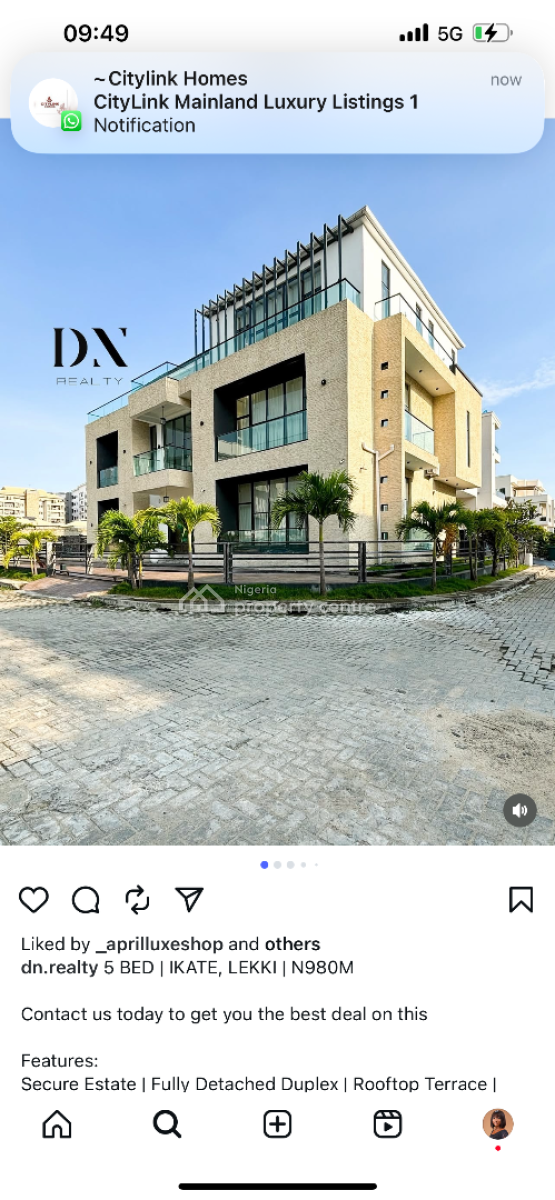 Contemporary Spacious 4 Bedroom Semi-detached Duplex with Bq, Ikate Cowrie Creek Estate, Ikate, Lekki, Lagos, Semi-detached Duplex for Sale