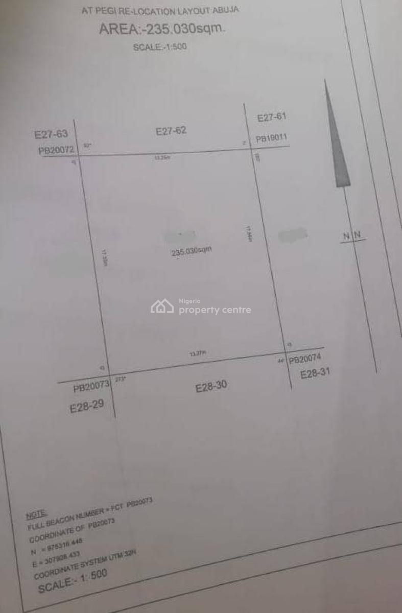 Affordable 235sqm Plots of Land, Pegi, Kuje, Abuja, Land for Sale