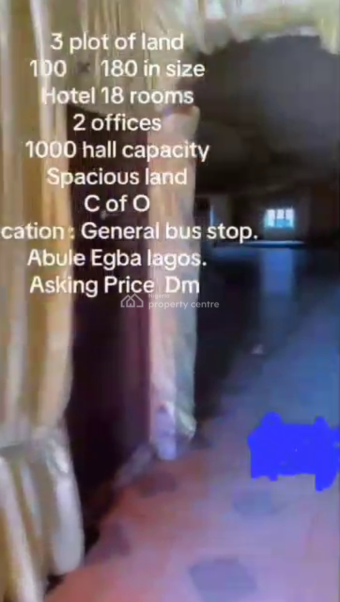 a Function Hotel+1000 People Capacity Hall, Abule Egba, Agege, Lagos, Hostel for Sale