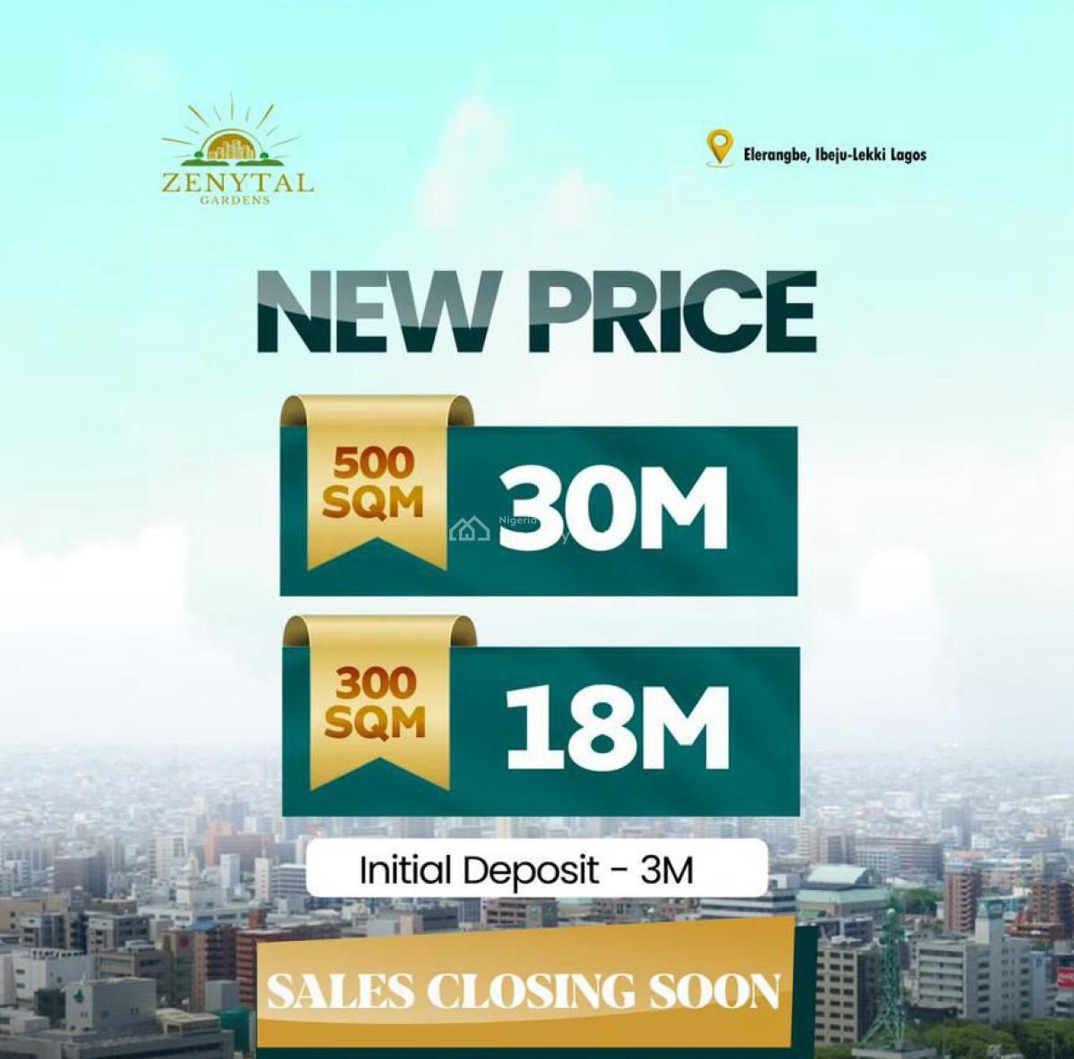 New Year Promo Most Affordable All Inclusive Land Offer, Zenytal Garden, Ibeju Lekki, Lagos, Residential Land for Sale