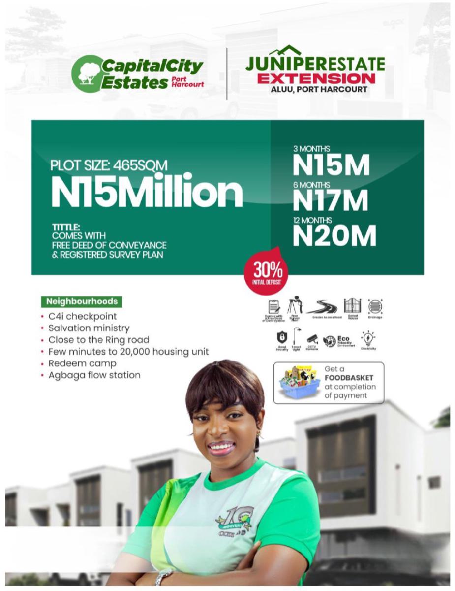 Plots of Land, Juniper Estate Extension Aluu, Port Harcourt, Rivers, Mixed-use Land for Sale