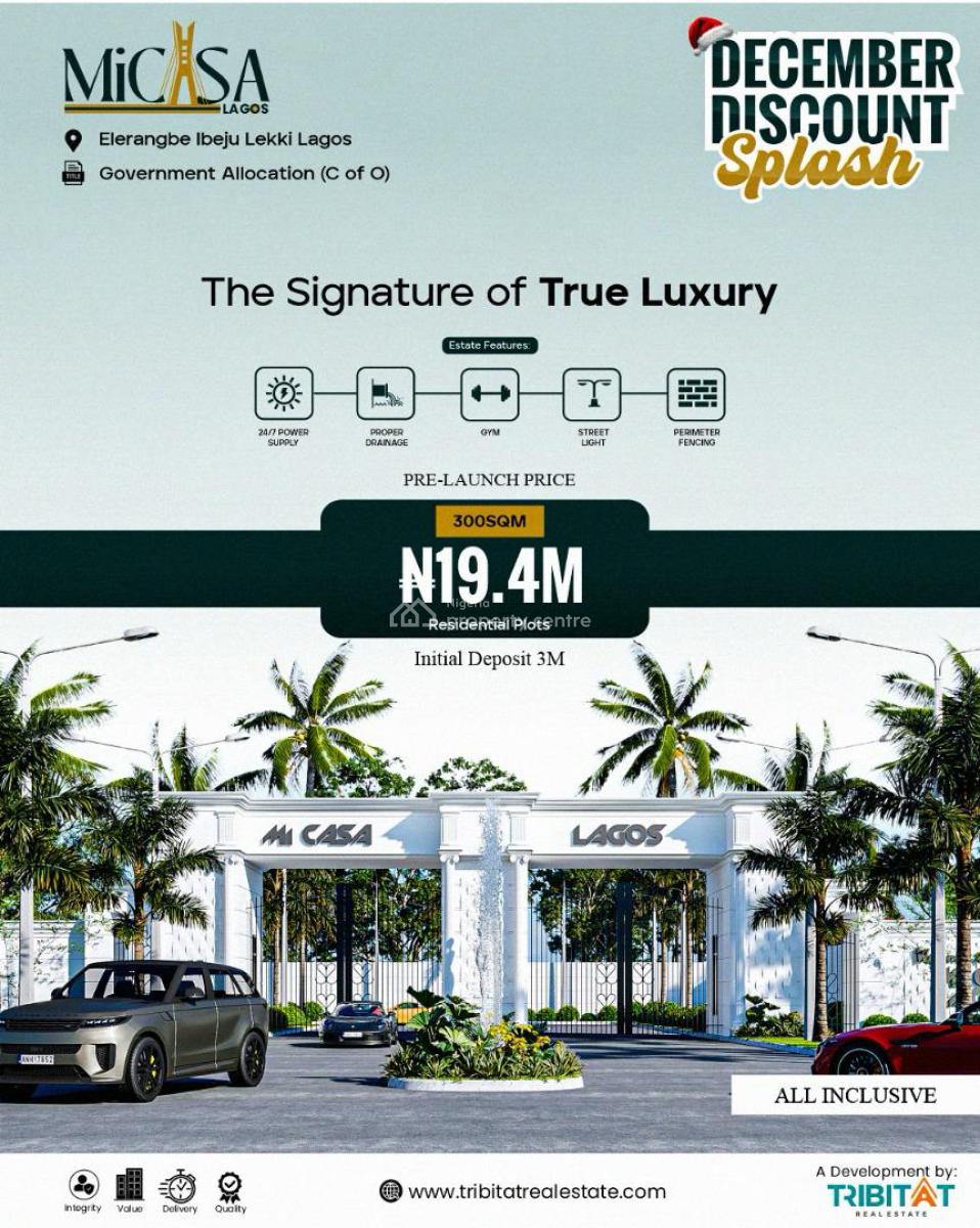 N3m Discount Splash Land Close to Airport, Mi Casa, Eleranigbe, Ibeju Lekki, Lagos, Residential Land for Sale