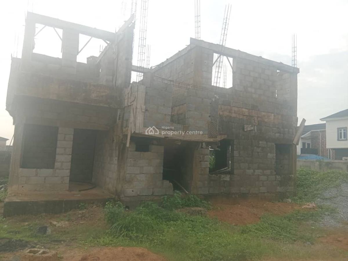 Distress Spacious 5 Bedroom Duplex Carcass, By Glory Doom, Lugbe District, Abuja, Detached Duplex for Sale