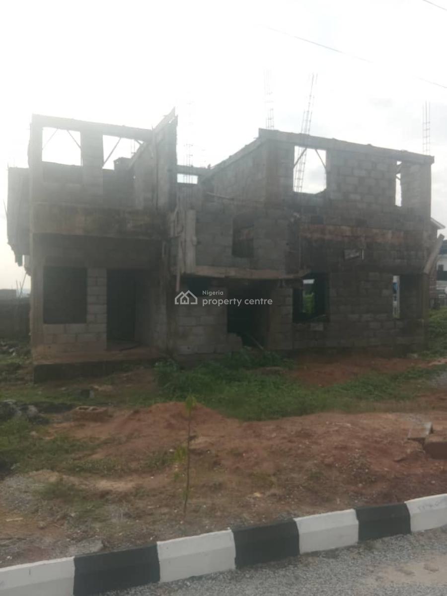 Distress Spacious 5 Bedroom Duplex Carcass, By Glory Doom, Lugbe District, Abuja, Detached Duplex for Sale