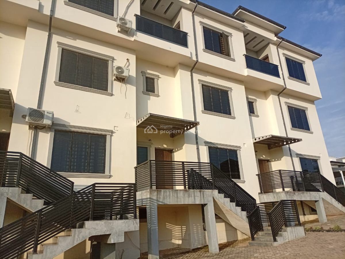 Partly Furnished 4 Bedroom Terrace Duplex with Attached 1 Bedroom Basement Bq, Guzape District, Abuja, Terraced Duplex for Rent
