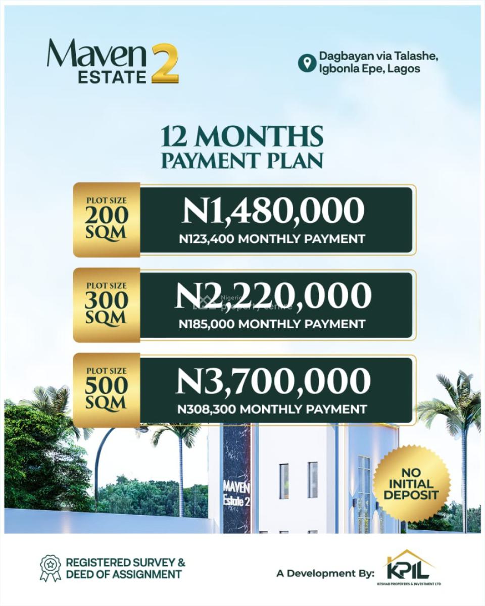 Land with C of O, Tomoba, Epe, Lagos, Mixed-use Land for Sale