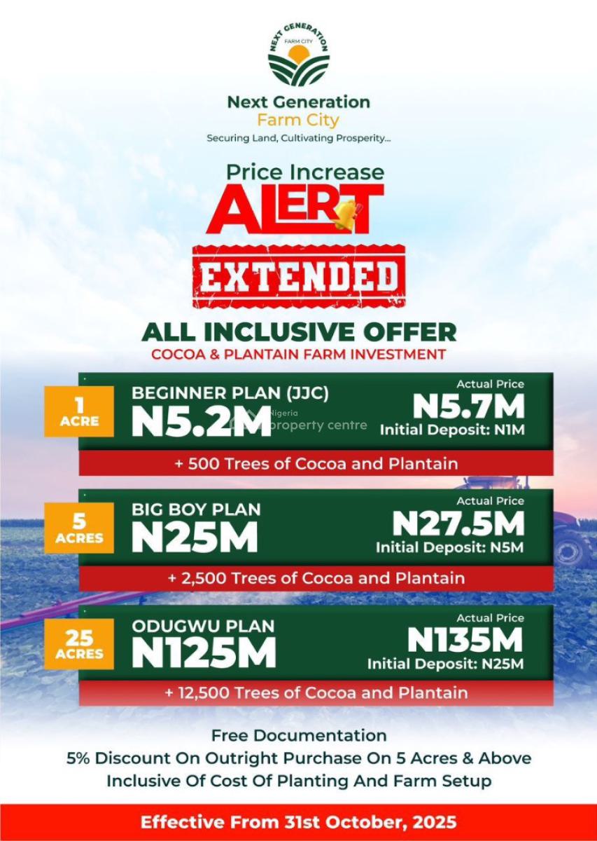 Own a Farmland and Earn Passive Return on Investment, Abeokuta North, Ogun, Mixed-use Land for Sale