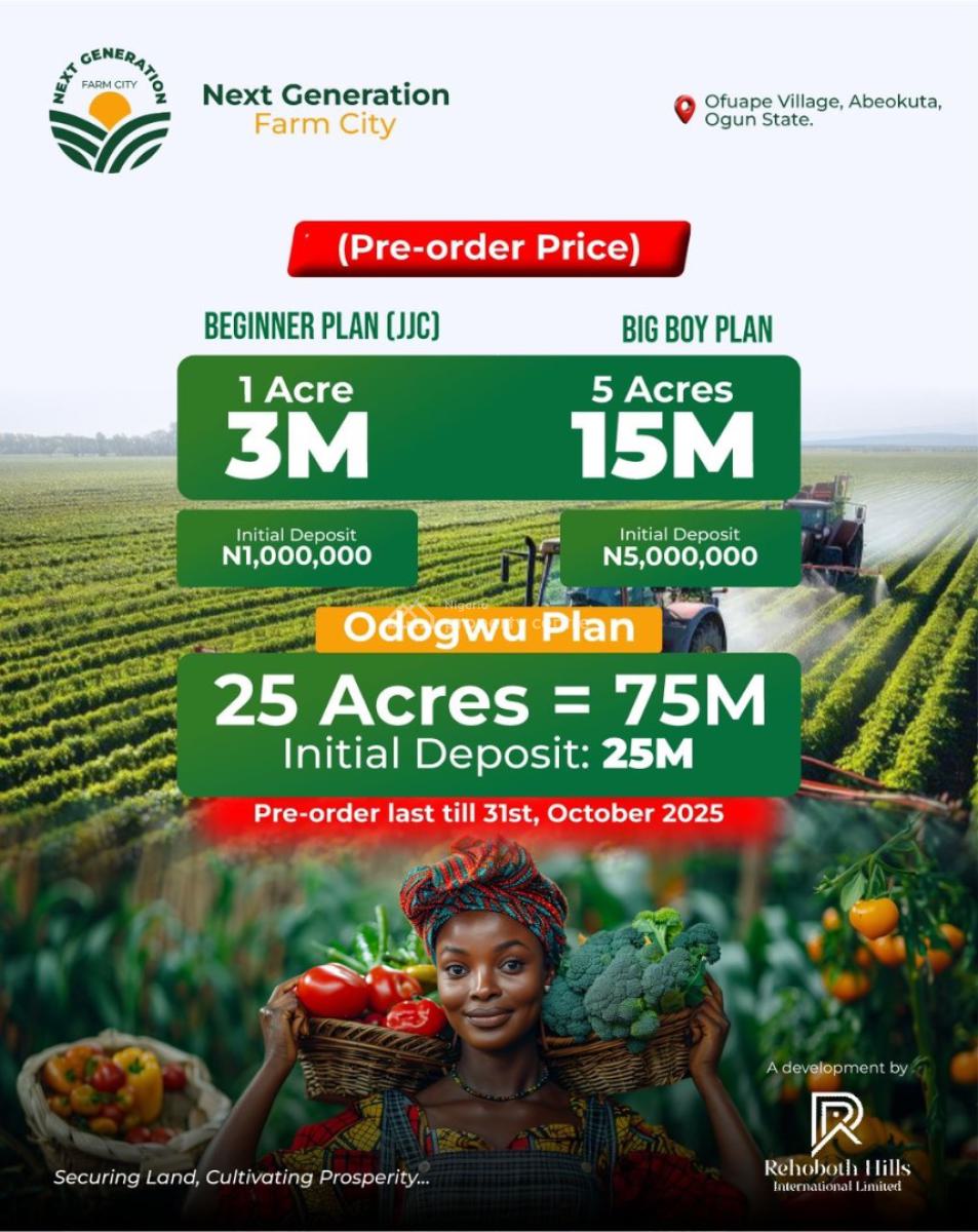 Enjoy Yearly Returns From Cocoa and Plantain Farming in a Prime Area, Abeokuta North, Ogun, Mixed-use Land for Sale