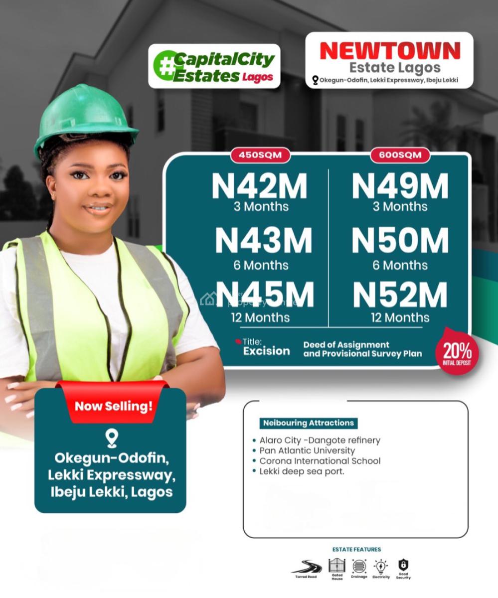 Plots of Land, Newtown Estate Okegun-odofin, Lekki-expressway, Ibeju Lekki, Lagos, Mixed-use Land for Sale