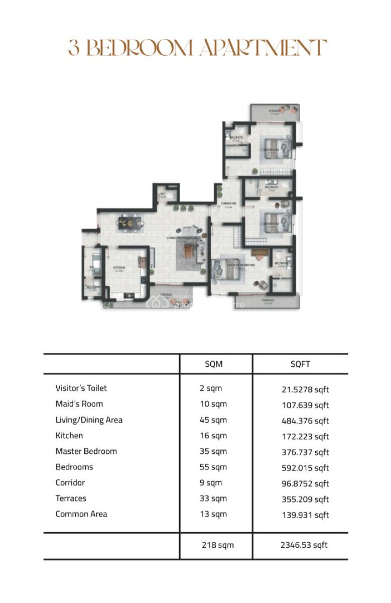 3bedroom Apartment, Ikoyi, Lagos, Flat / Apartment for Sale