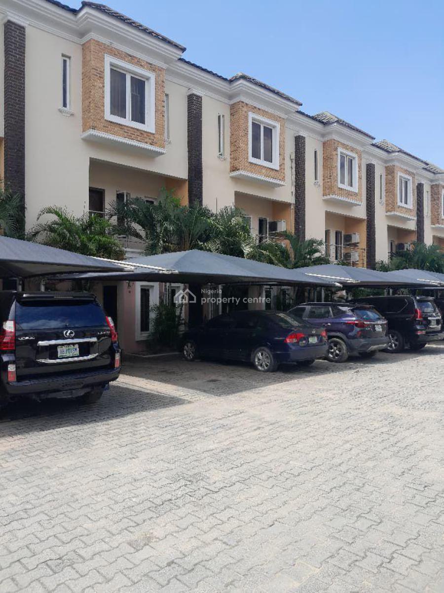 Nicely Built 3 Bedroom with Terrace with Seperate Bq on Three Floors, Abiola Court, Osapa, Lekki, Lagos, Terraced Duplex for Rent