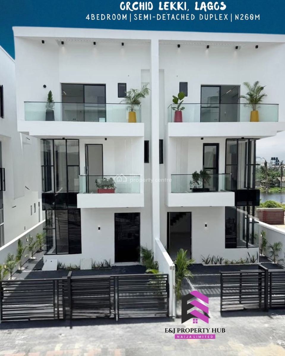 Modern Design  4 Bedroom Semi-detached  Duplex with a Bq, in a Secured Estate in Orchid Road Lekki Lagos, Lekki, Lagos, Semi-detached Duplex for Sale