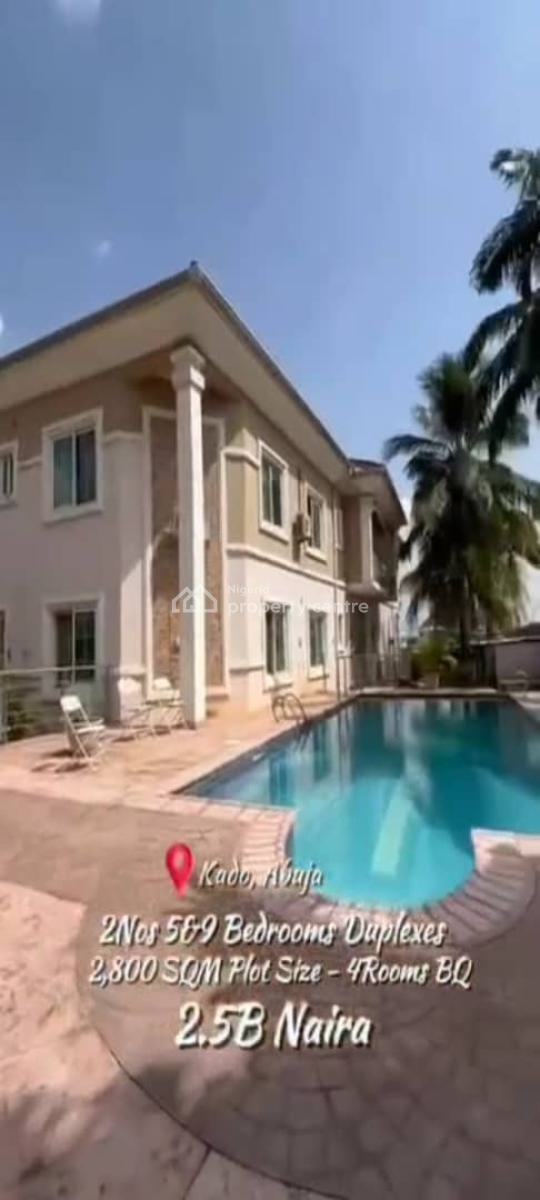 Well Crafted, Pair of Beautiful 5 & 9 Bedroom Duplexes, Kado, Abuja, Detached Duplex for Sale