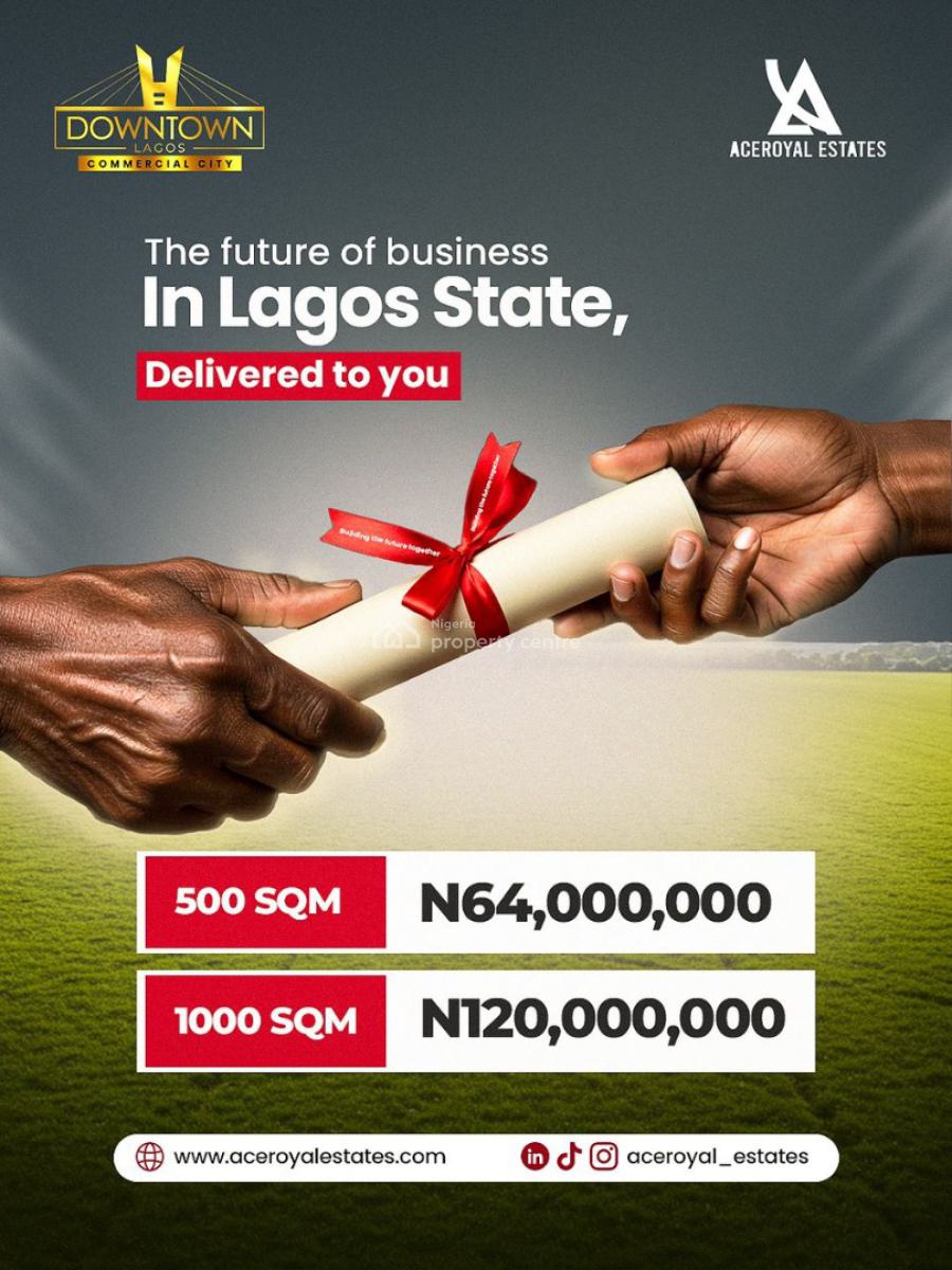 Governor Allocation C of O Land, Downtown Commercial City, Iberekodo, Very Close to Atlantic University, Eleko, Ibeju Lekki, Lagos, Commercial Land for Sale