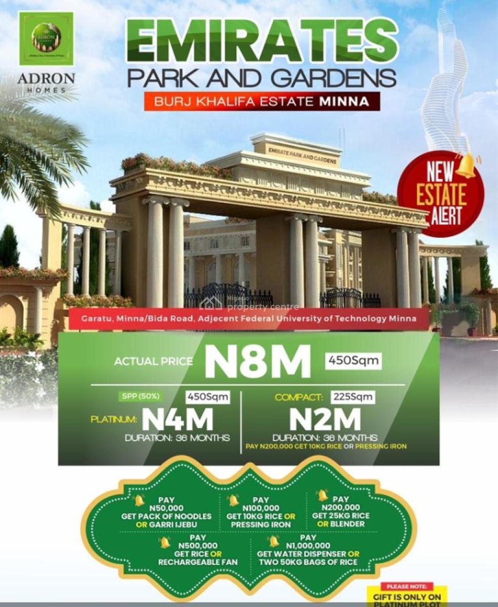 New Estate Alert 450sqm, Emirate Parks and Gardens, Burj Khalifa Estate Along Bida Road, Minna, Niger, Mixed-use Land for Sale