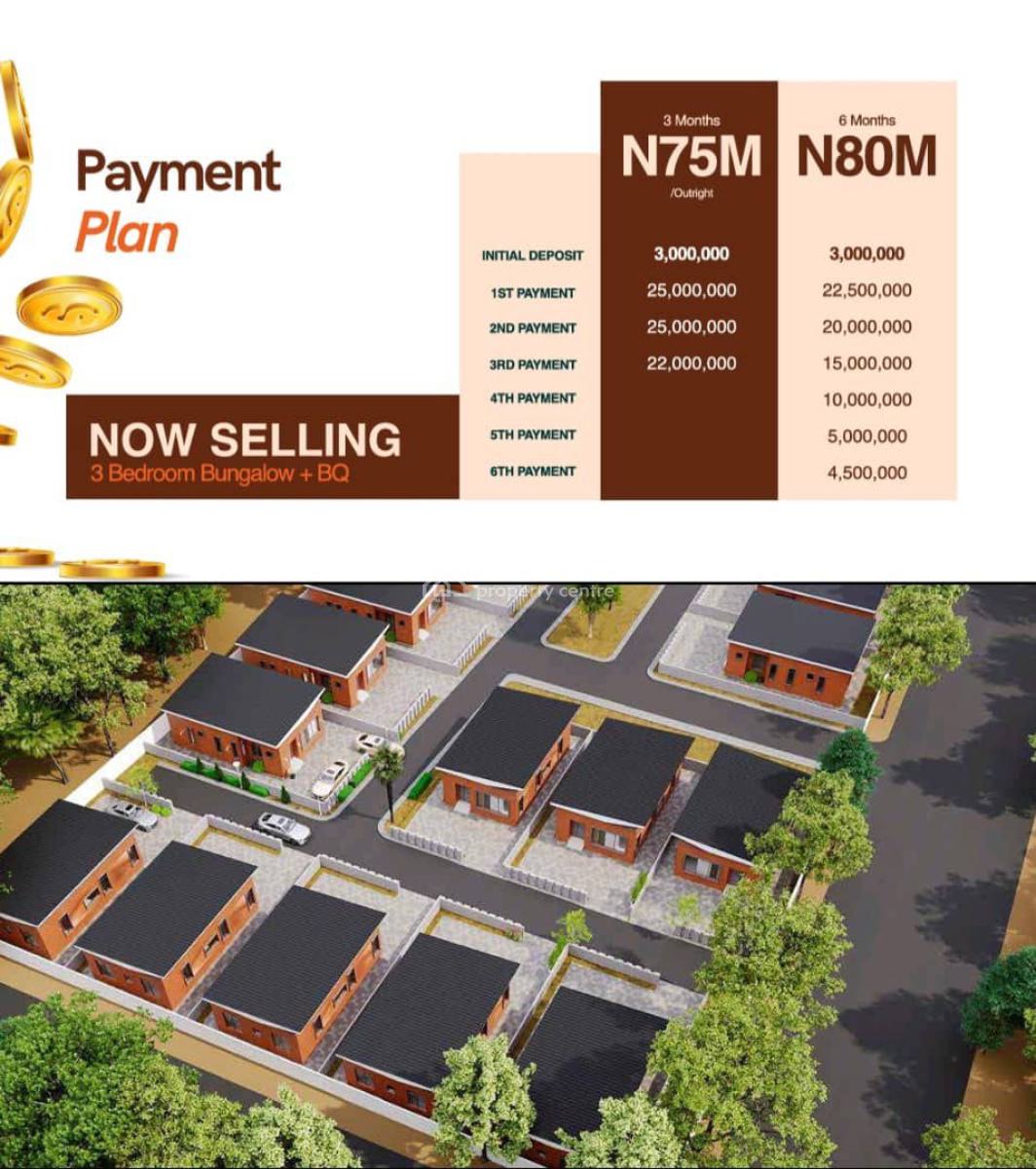 Aramide 3 Bedroom Bungalow with Bq, Inside Itunu Residential Facing Lekki Epe Express, Ibeju Lekki, Lagos, Detached Bungalow for Sale