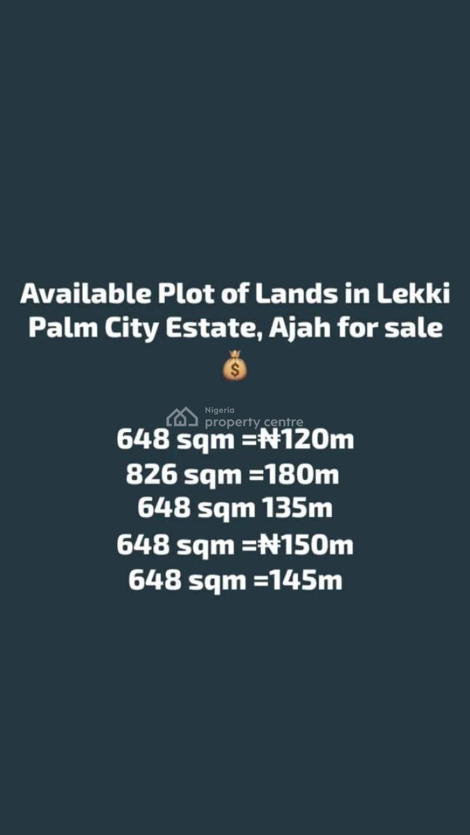 Buy and Build Estate Land, Lekky Palm City, Ajah, Lagos, Land for Sale