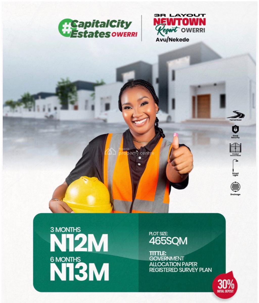 Plots of Land, Newtown Resort Estate Avu, Nekede, Owerri Municipal, Imo, Mixed-use Land for Sale