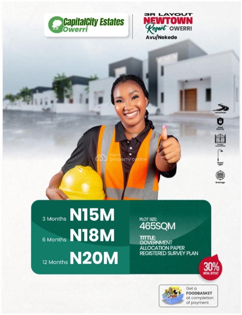 Land, Newtown Resort Estate, Avu, Nekede, Owerri Municipal, Imo, Mixed-use Land for Sale