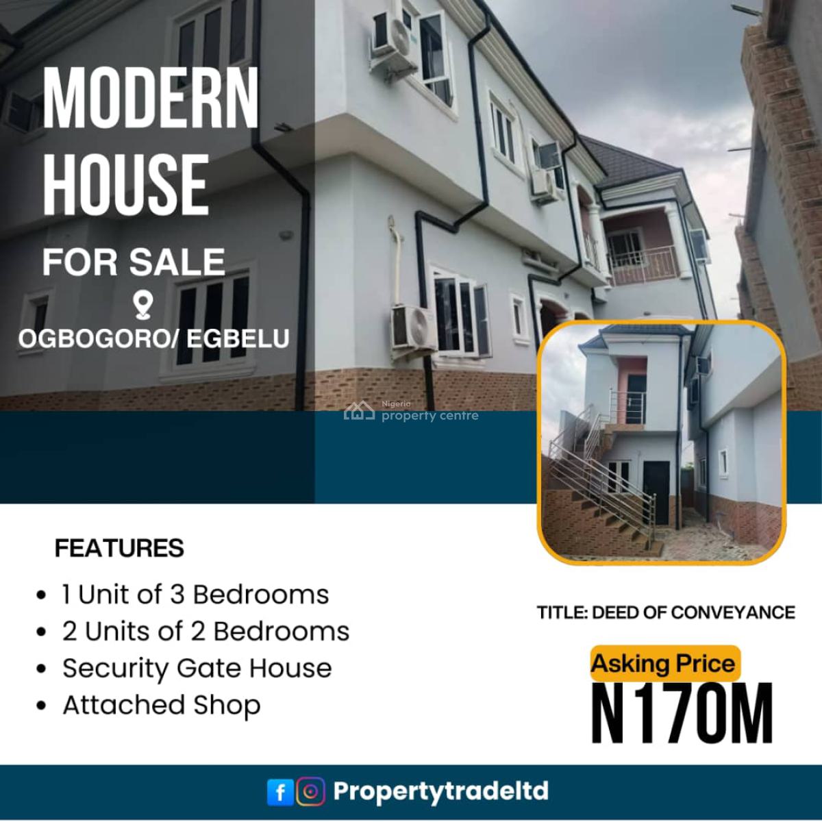 Modern House, Ogbogoro/egbelu, Port Harcourt, Rivers, Detached Duplex for Sale