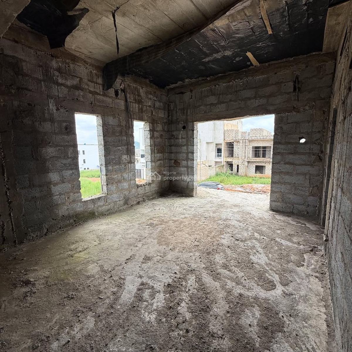 4 Bedroom Semi Detached Duplex (carcass) 1 Room Bq, Life Camp, Abuja, Semi-detached Duplex for Sale