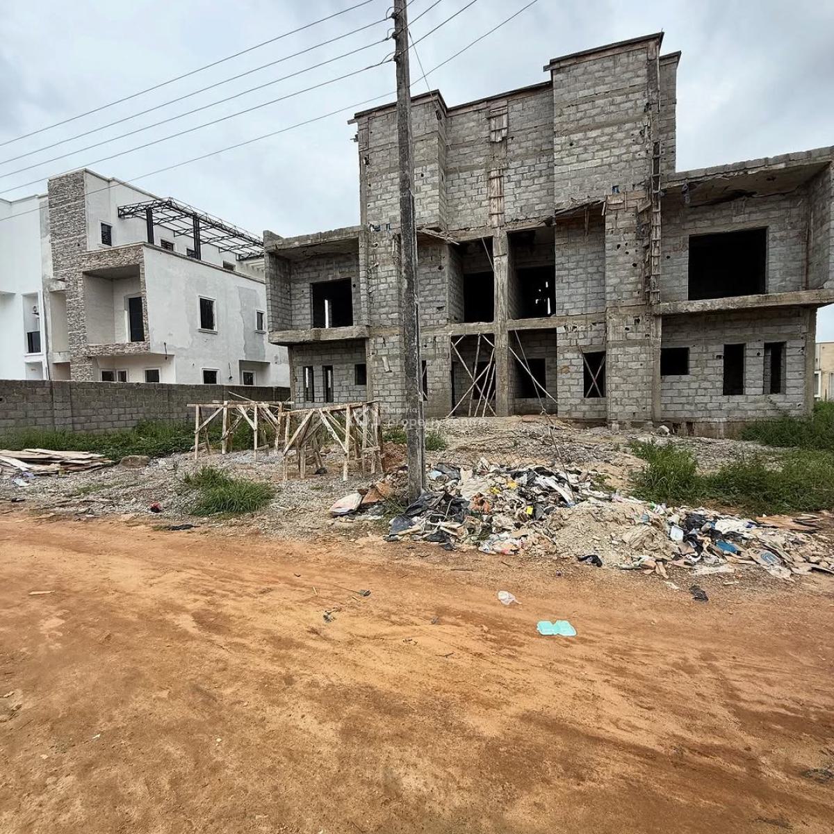 4 Bedroom Semi Detached Duplex (carcass) 1 Room Bq, Life Camp, Abuja, Semi-detached Duplex for Sale