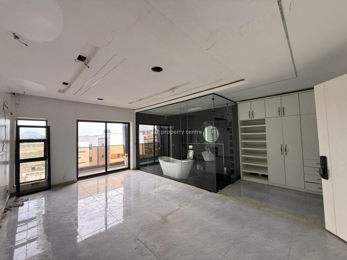 a Well Built 4 Bedroom Terrace Townhouse with Bq & Cinema, Jahi, Abuja, Terraced Duplex for Rent