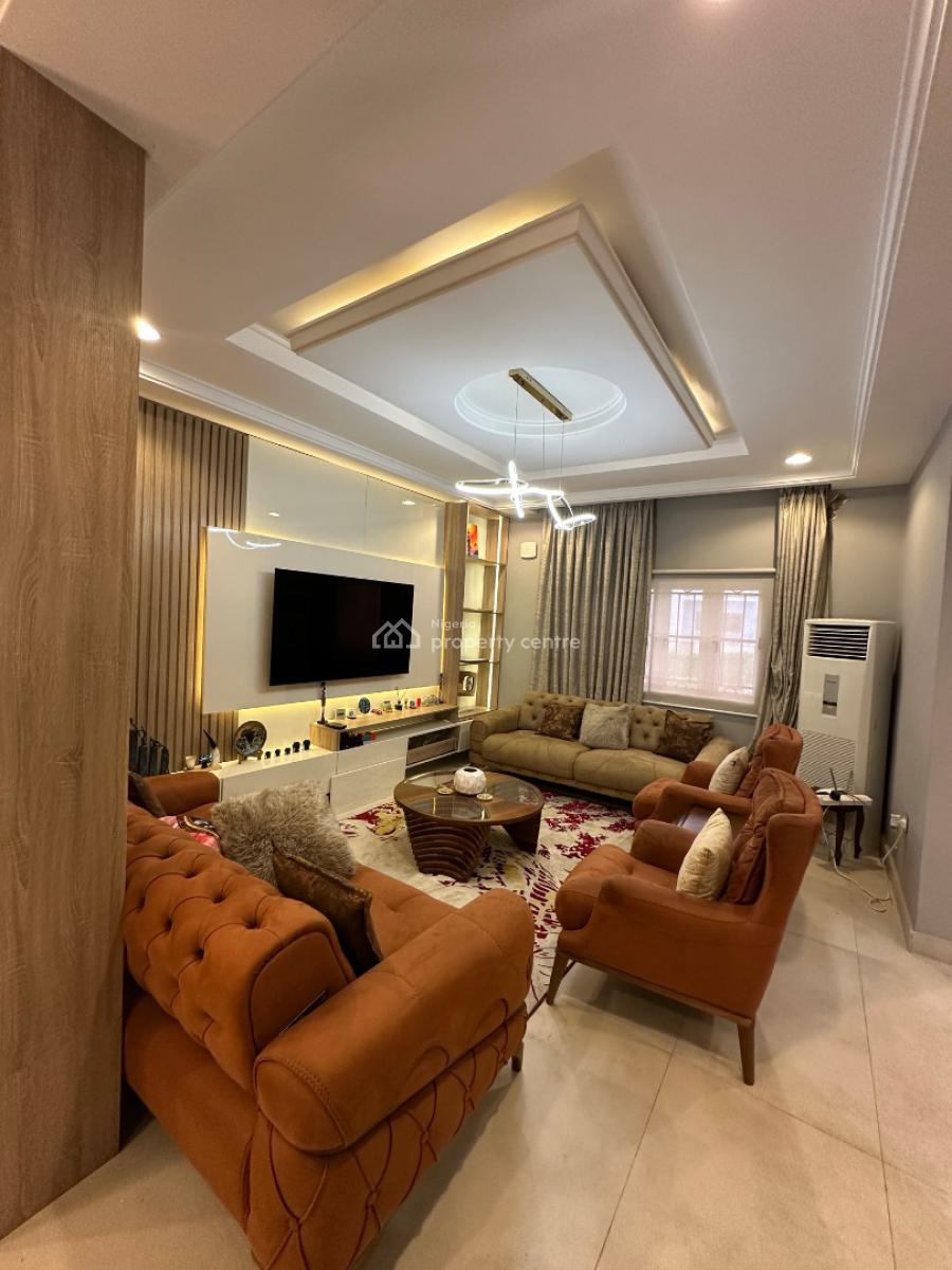 Partly Furnished 4 Bedroom Terrace Duplex with Bq, Inverter, Acs, Off Coza, Guzape District, Abuja, Terraced Duplex for Sale